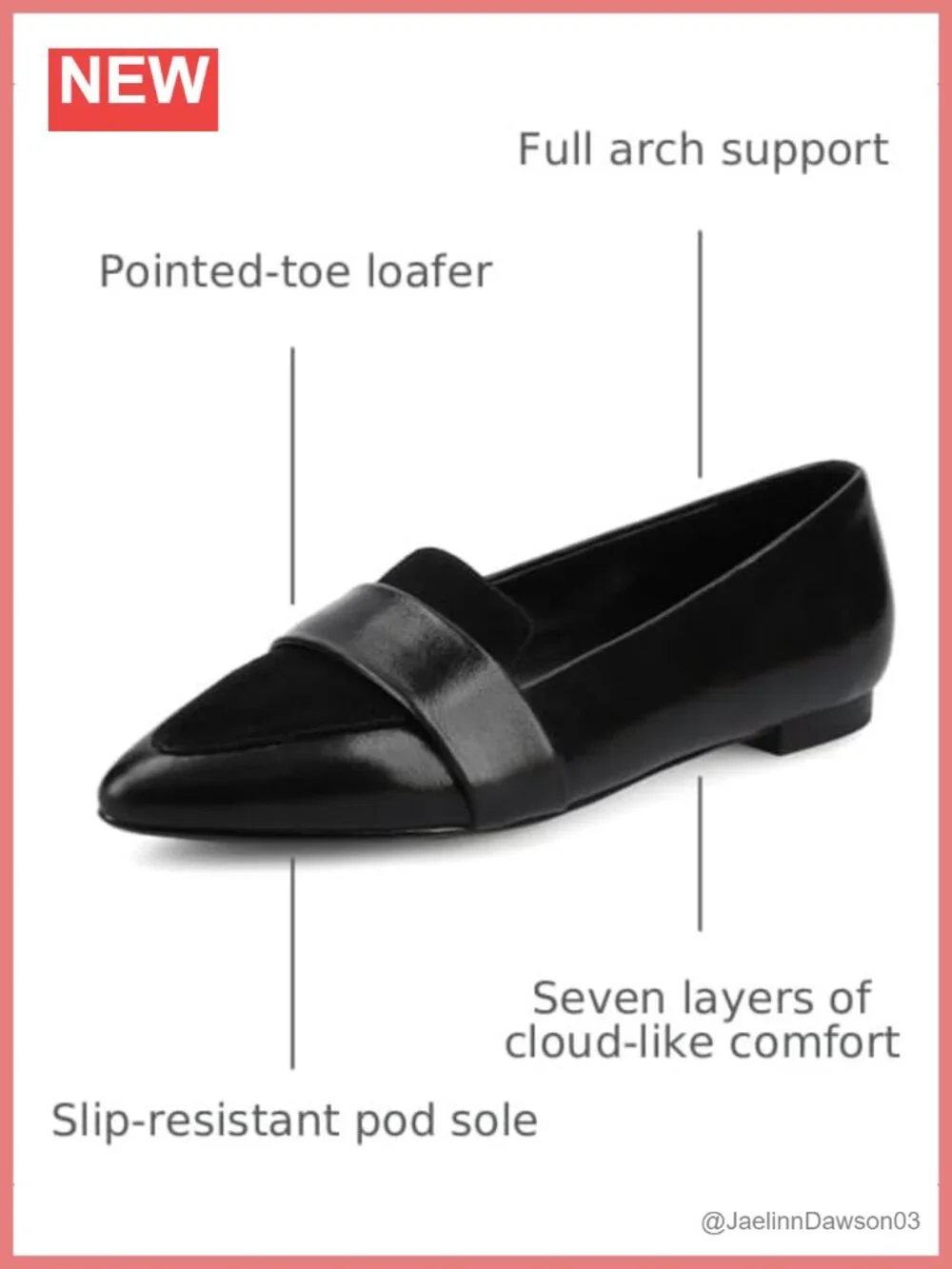 Women's Pointed-Toe Loafers Slip-On Flats with All-Day Cushioning